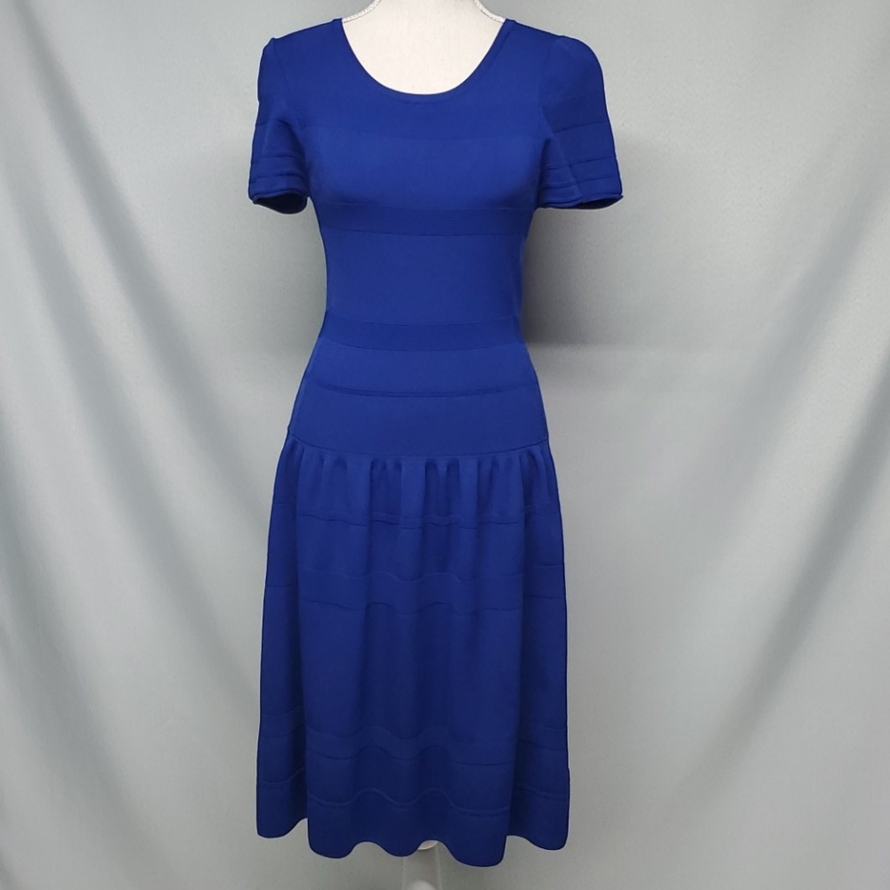 J. McLaughlin blue cocktail dropwaist dress size S